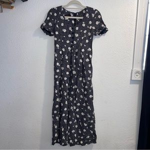 Vintage Donna Ricco Black & White Floral Romper Jumpsuit Dress Small Women